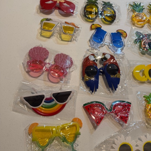 19 Colorful Novelty Sunglasses Collection 24 Hawaiian leis NEW - Picture 2 of 15